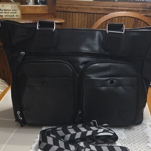 Black Crossbody Bag - Cargo Catchall With One Cross Body Strap  Excellent Shape